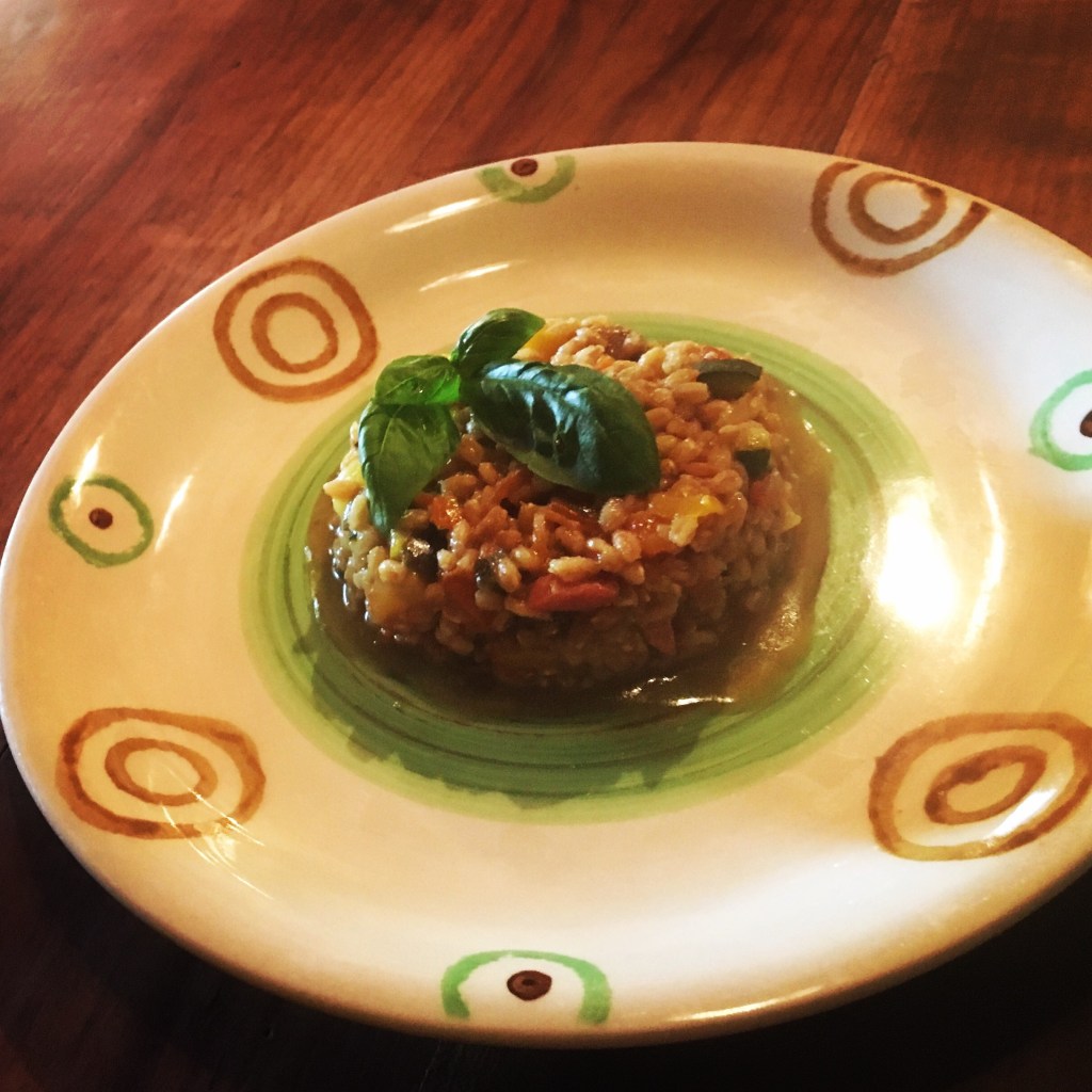 Farrotto verdure e pancetta