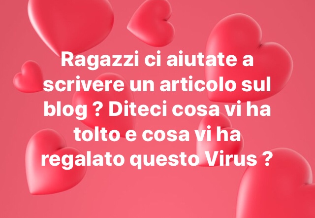 Covid19 – cosa ci toglie e cosa si da! Grazie a chi ci ha aiutato&nbsp;!